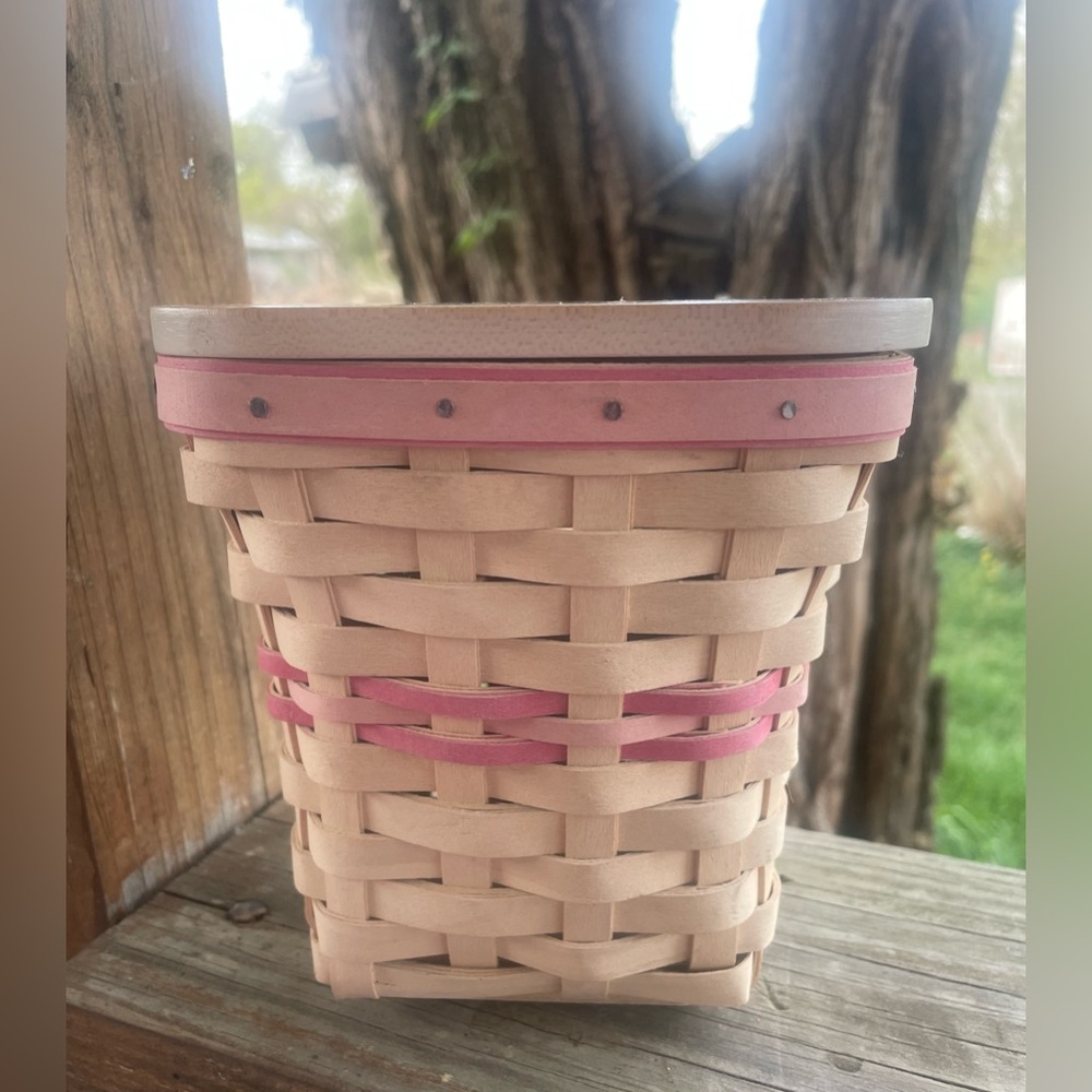 Longaberger 2004 Horizon of Hope American Cancer Awareness Basket with Lid -Rare